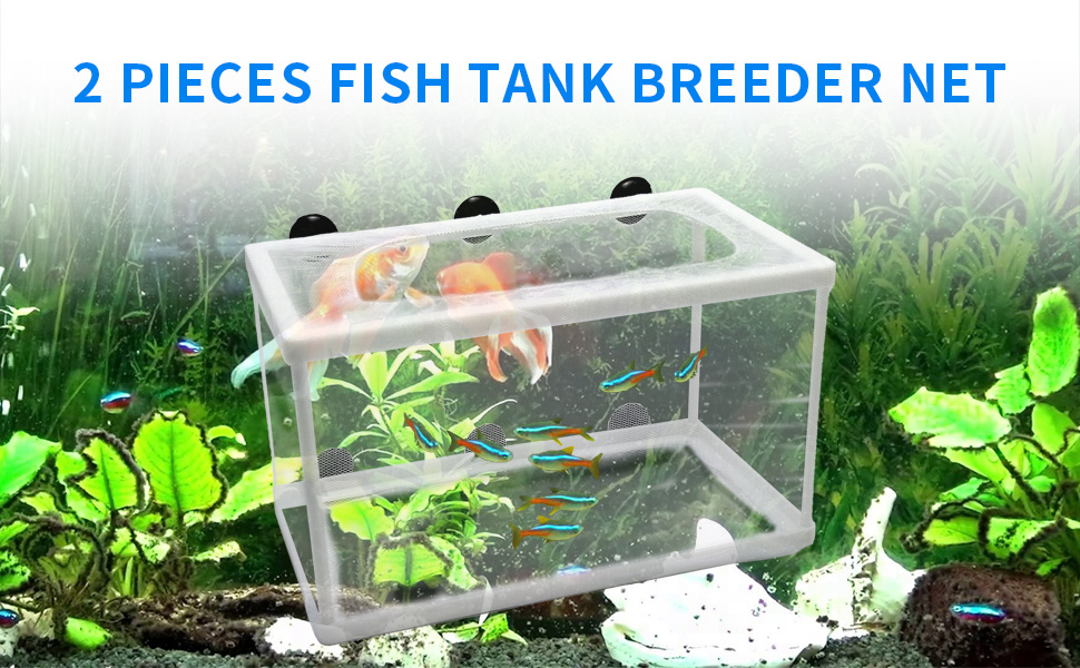 Fish Tank Breeder Net,Fish Isolation Breeding Hatching Box, Plastic Frame Hatching Box 